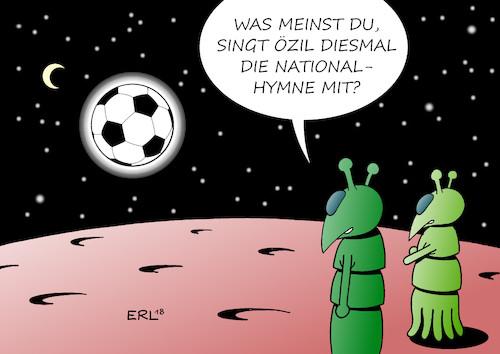 Cartoon: Özil (medium) by Erl tagged politik,sport,fußball,weltmeisterschaft,russland,2018,deutschland,nationalmannschaft,diskussion,spiel,migrationshintergrund,treue,land,ilkay,gündogan,mesut,özil,treffen,präsident,türkei,erdogan,mitsingen,nationalhymne,aufregung,rechtspopulismus,nationalismus,nation,welt,erde,weltall,all,außerirdische,karikatur,erl,politik,sport,fußball,weltmeisterschaft,russland,2018,deutschland,nationalmannschaft,diskussion,spiel,migrationshintergrund,treue,land,ilkay,gündogan,mesut,özil,treffen,präsident,türkei,erdogan,mitsingen,nationalhymne,aufregung,rechtspopulismus,nationalismus,nation,welt,erde,weltall,all,außerirdische,karikatur,erl