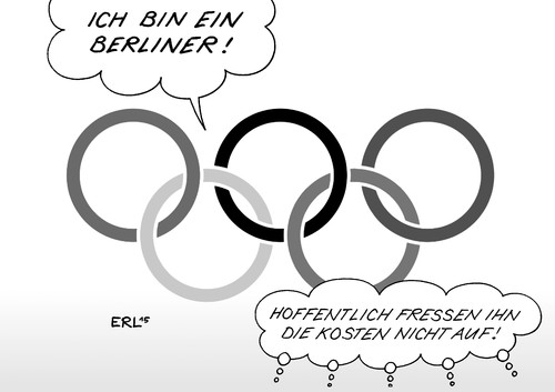 Cartoon: Olympia Berlin (medium) by Erl tagged ringe,sommerspiele,spiele,olympische,fressen,essen,hamburger,berliner,umwelt,kommerz,kosten,gegner,entscheidung,bewerbung,hamburg,berlin,olympia,olympia,berlin,hamburg,bewerbung,entscheidung,gegner,kosten,kommerz,umwelt,berliner,hamburger,essen,fressen,olympische,spiele,sommerspiele,ringe