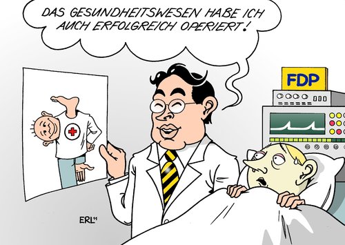 Cartoon: Operation FDP (medium) by Erl tagged gesundheitswesen,murks,gesundheitsreform,gesundheitsminister,rösler,lindner,nachfolger,rückzug,vorsitz,westerwelle,krise,fdp,fdp,krise,westerwelle,vorsitz,rückzug,nachfolger,lindner,rösler,gesundheitsminister,gesundheitsreform,murks,gesundheitswesen