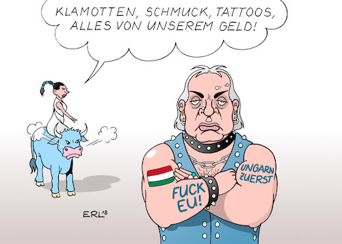 Cartoon: Orban (medium) by Erl tagged politik,wahl,ungarn,wahlsieger,sieger,viktor,orban,fidesz,partei,national,konservativ,rechtspopulismus,nationalismus,rassismus,ablehnung,flüchtlinge,flüchtlingspolitik,verteilung,eu,fördergelder,geld,europa,stier,karikatur,erl,politik,wahl,ungarn,wahlsieger,sieger,viktor,orban,fidesz,partei,national,konservativ,rechtspopulismus,nationalismus,rassismus,ablehnung,flüchtlinge,flüchtlingspolitik,verteilung,eu,fördergelder,geld,europa,stier,karikatur,erl