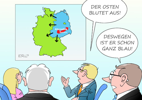 Cartoon: Osten (medium) by Erl tagged politik,deutschland,west,ost,osten,bevölkerungsrückgang,bevölkerung,einwohner,rückgang,zweiter,weltkrieg,deutsche,teilung,brd,ddr,wiedervereinigung,abwanderung,westen,neue,bundesländer,afd,umfragehoch,karikatur,erl,politik,deutschland,west,ost,osten,bevölkerungsrückgang,bevölkerung,einwohner,rückgang,zweiter,weltkrieg,deutsche,teilung,brd,ddr,wiedervereinigung,abwanderung,westen,neue,bundesländer,afd,umfragehoch,karikatur,erl