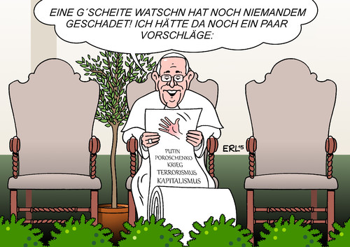 Cartoon: Papst Franziskus (medium) by Erl tagged papst,franziskus,kinder,schläge,schlagen,würde,watschn,politik,ukraine,krieg,putin,poroschenko,terrorismus,kapitalismus,glaube,religion,kirche,gewalt,erziehung,karikatur,erl,papst,franziskus,kinder,schläge,schlagen,würde,watschn,politik,ukraine,krieg,putin,poroschenko,terrorismus,kapitalismus,glaube,religion,kirche,gewalt,erziehung