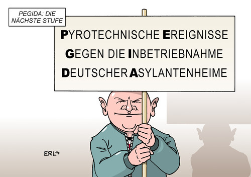 Cartoon: PEGIDA 2.0 (medium) by Erl tagged pegida,bewegung,demonstration,rechtspopulismus,islamfeindlichkeit,fremdenfeindlichkeit,worte,taten,brandanschlag,asylbewerberheim,rechtsextremismus,pyrotechnik,karikatur,erl,pegida,bewegung,demonstration,rechtspopulismus,islamfeindlichkeit,fremdenfeindlichkeit,worte,taten,brandanschlag,asylbewerberheim,rechtsextremismus,pyrotechnik