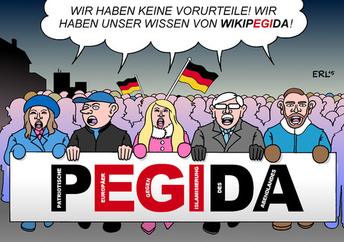 Cartoon: PEGIDA Vorurteile (medium) by Erl tagged pegida,protest,rechtspopulismus,rechtsextremismus,vorurteile,wissen,nichtwissen,internet,social,media,karikatur,erl,pegida,protest,rechtspopulismus,rechtsextremismus,vorurteile,wissen,nichtwissen,internet,social,media