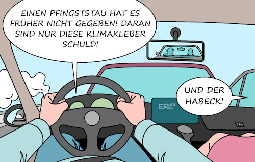 Cartoon: Pfingststau (medium) by Erl tagged politik,pfingsten,urlaub,auto,stau,wut,klimakleber,klimaaktivisten,letzte,generation,die,grünen,wirtschaftsminister,robert,habeck,heizungsgesetz,klima,klimaschutz,co2,karikatur,erl,politik,pfingsten,urlaub,auto,stau,wut,klimakleber,klimaaktivisten,letzte,generation,die,grünen,wirtschaftsminister,robert,habeck,heizungsgesetz,klima,klimaschutz,co2,karikatur,erl