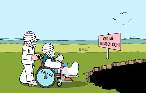 Cartoon: Pflege (medium) by Erl tagged politik,medizin,gesundheit,alter,pflege,pflegeversicherung,milliardenloch,rollstuhl,karikatur,erl,politik,medizin,gesundheit,alter,pflege,pflegeversicherung,milliardenloch,rollstuhl,karikatur,erl