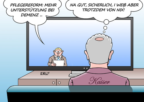 Cartoon: Pflegereform DFB (medium) by Erl tagged pflegeversicherung,pflege,reform,demenz,unterstützung,verbesserung,gedächtnis,gedächtnisschwund,dfb,korruption,fußball,wm,2006,sommermärchen,niersbach,franz,beckenbauer,kaiser,schweigen,erinnerungslücken,fernsehen,karikatur,erl,pflegeversicherung,pflege,reform,demenz,unterstützung,verbesserung,gedächtnis,gedächtnisschwund,dfb,korruption,fußball,wm,2006,sommermärchen,niersbach,franz,beckenbauer,kaiser,schweigen,erinnerungslücken,fernsehen,karikatur,erl