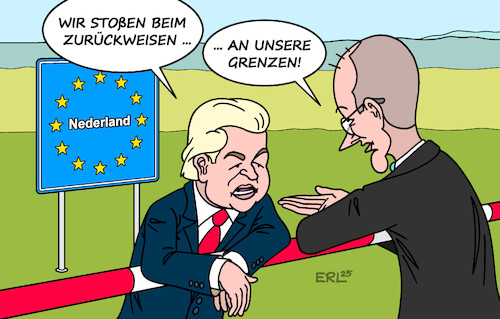 Cartoon: Plausch unter Nachbarn (medium) by Erl tagged politik,migration,asyl,niederlande,wilders,aus,regierung,zurückweisen,grenze,deutschland,merz,gerichtsurteil,karikatur,erl,politik,migration,asyl,niederlande,wilders,aus,regierung,zurückweisen,grenze,deutschland,merz,gerichtsurteil,karikatur,erl