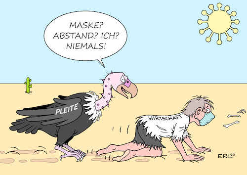 Cartoon: Pleitegeier (medium) by Erl tagged politik,corona,virus,pandemie,lockdown,einbruch,wirtschaft,handel,lockerungen,leichtsinn,maske,abstand,anstieg,infektion,zahlen,zweite,welle,pleitewelle,pleite,insolvenz,pleitegeier,wüste,karikatur,erl,politik,corona,virus,pandemie,lockdown,einbruch,wirtschaft,handel,lockerungen,leichtsinn,maske,abstand,anstieg,infektion,zahlen,zweite,welle,pleitewelle,pleite,insolvenz,pleitegeier,wüste,karikatur,erl