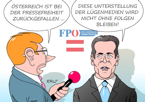 Cartoon: Pressefreiheit (medium) by Erl tagged politik,medien,presse,pressefreiheit,meinungsfreiheit,demokratie,einschränkung,ungarn,polen,estland,malta,slowakei,bulgarien,österreich,rechtspopulismus,fpö,strache,vilimsky,angriffe,orf,journalist,armin,wolf,karikatur,erl,politik,medien,presse,pressefreiheit,meinungsfreiheit,demokratie,einschränkung,ungarn,polen,estland,malta,slowakei,bulgarien,österreich,rechtspopulismus,fpö,strache,vilimsky,angriffe,orf,journalist,armin,wolf,karikatur,erl