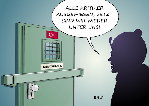 Cartoon: Unter sich (medium) by Erl tagged politik,türkei,präsident,erdogan,verhaftung,aktivist,osman,kavala,protest,botschafter,ausweisung,demokratie,gefängnis,sultan,karikatur,erl,politik,türkei,präsident,erdogan,verhaftung,aktivist,osman,kavala,protest,botschafter,ausweisung,demokratie,gefängnis,sultan,karikatur,erl