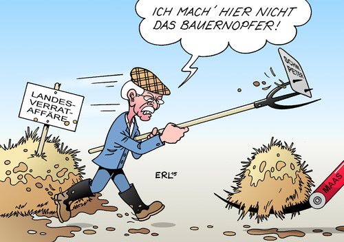 Cartoon: Range Attacke 1 (medium) by Erl tagged generalbundesanwalt,harald,range,ermittlung,landesverrat,anzeige,verfassungsschutz,rüge,einmischung,dienstherr,bundesjustizminister,heiko,maas,angriff,attacke,entlassung,gesuch,bauernopfer,misthaufen,mistgabel,karikatur,erl,generalbundesanwalt,harald,range,ermittlung,landesverrat,anzeige,verfassungsschutz,rüge,einmischung,dienstherr,bundesjustizminister,heiko,maas,angriff,attacke,entlassung,gesuch,bauernopfer,misthaufen,mistgabel