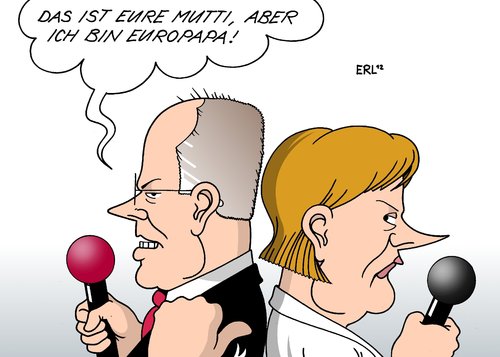 Cartoon: Rededuell (medium) by Erl tagged rede,bundestag,debatte,duell,rededuell,steinbrück,spd,kanzlerkandidat,merkel,cdu,bundeskanzlerin,mutti,europa,eu,euro,papa,schulden,krise,politik,rede,bundestag,debatte,duell,rededuell,steinbrück,spd,kanzlerkandidat,merkel,cdu,bundeskanzlerin,mutti,europa,eu,euro,papa,schulden,krise,politik