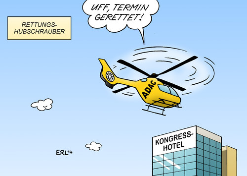 Cartoon: Rettungshubschrauber (medium) by Erl tagged adac,rettungshubschrauber,hubschrauber,rettung,dienstflug,missbrauch,termin,kongress,tagung,veranstaltung,hotel,karikatur,erl,adac,rettungshubschrauber,hubschrauber,rettung,dienstflug,missbrauch,termin,kongress,tagung,veranstaltung,hotel