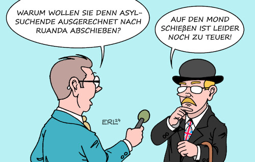 Cartoon: Ruanda (medium) by Erl tagged politik,großbritannien,uk,gb,asyl,asylpolitik,gesetz,abschiebung,abschiebungen,ruanda,sicherer,drittstaat,absurd,mond,reporter,brite,premierminister,rishi,sunak,conservative,party,tories,karikatur,erl,politik,großbritannien,uk,gb,asyl,asylpolitik,gesetz,abschiebung,abschiebungen,ruanda,sicherer,drittstaat,absurd,mond,reporter,brite,premierminister,rishi,sunak,conservative,party,tories,karikatur,erl