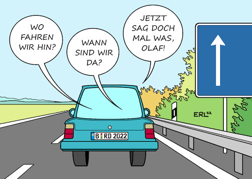 Cartoon: Ruhige Fahrweise (medium) by Erl tagged politik,regierung,ampel,koalition,spd,grüne,fdp,unzufriedenheit,bundeskanzler,olaf,scholz,führung,führungsschwäche,zögern,zaudern,weltgeschehen,krieg,russland,ukraine,auto,straße,kommunikation,gespräch,karikatur,erl,politik,regierung,ampel,koalition,spd,grüne,fdp,unzufriedenheit,bundeskanzler,olaf,scholz,führung,führungsschwäche,zögern,zaudern,weltgeschehen,krieg,russland,ukraine,auto,straße,kommunikation,gespräch,karikatur,erl