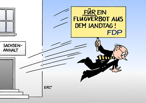 Cartoon: Sachsen-Anhalt 1 (medium) by Erl tagged libyen,flugverbot,fdp,sachsenanhalt,landtagswahl,landtagswahl,sachsen anhalt,flugverbot,libyen,krieg,japan,atomkraftwerk,sachsen,anhalt