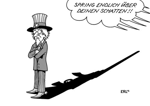 Cartoon: Schatten (medium) by Erl tagged usa,amoklauf,grundschule,waffen,waffengesetz,waffenlobby,schatten,springen,uncle,sam