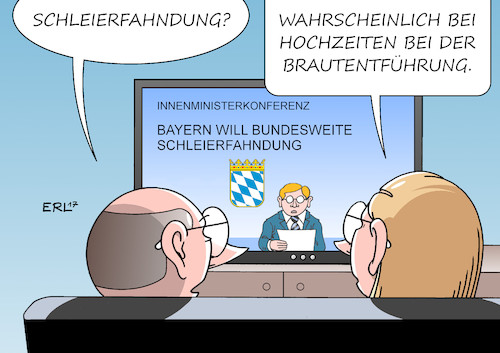 Cartoon: Schleierfahndung (medium) by Erl tagged schleierfahndung,innenminister,konferenz,bayern,joachim,herrmann,forderung,bundesweit,innere,sicherheit,polizei,terrorismus,terror,abwehr,rätsel,hochzeit,braut,schleier,karikatur,erl,schleierfahndung,innenminister,konferenz,bayern,joachim,herrmann,forderung,bundesweit,innere,sicherheit,polizei,terrorismus,terror,abwehr,rätsel,hochzeit,braut,schleier,karikatur,erl