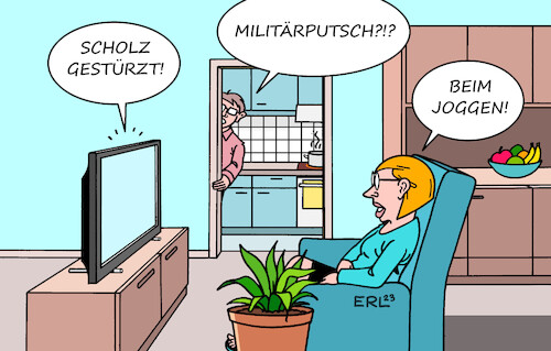 Cartoon: Scholz (medium) by Erl tagged politik,regierung,ampel,spd,grüne,fdp,umfragen,unzufriedenheit,laufen,joggen,bundeskanzler,olaf,scholz,sturz,afrika,militärputsch,niger,gabun,karikatur,erl,politik,regierung,ampel,spd,grüne,fdp,umfragen,unzufriedenheit,laufen,joggen,bundeskanzler,olaf,scholz,sturz,afrika,militärputsch,niger,gabun,karikatur,erl