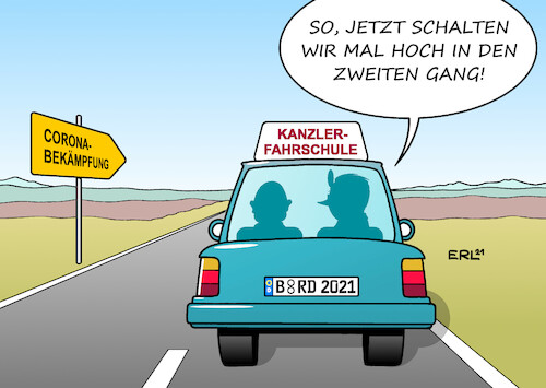 Cartoon: Scholz lernt dazu (medium) by Erl tagged politik,corona,virus,pandemie,covid19,vierte,welle,regierung,al,groko,neu,ampel,spd,grüne,fdp,kanzler,kandidat,olaf,scholz,coronabekämpfung,straße,auto,fahrschule,fahrlehrer,virologin,virologe,karikatur,erl,politik,corona,virus,pandemie,covid19,vierte,welle,regierung,al,groko,neu,ampel,spd,grüne,fdp,kanzler,kandidat,olaf,scholz,coronabekämpfung,straße,auto,fahrschule,fahrlehrer,virologin,virologe,karikatur,erl