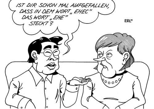 Cartoon: Schwarz-Gelb (medium) by Erl tagged regierung,koalition,schwarz,gelb,csu,cdu,fdp,bundeskanzlerin,angela merkel,wirtschaftsminister,roesler,angela,merkel