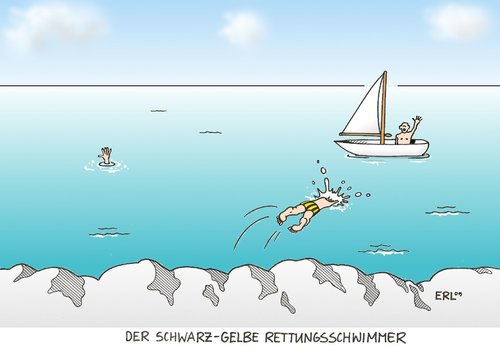 schwarz-gelber Rettungsschwimmer schwarz-gelber Rettungsschwimmer