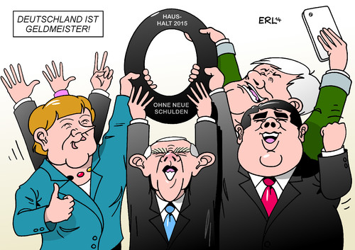 Cartoon: Schwarze Null (medium) by Erl tagged haushalt,2015,neuverschuldung,schwarze,null,geld,etat,finanzen,politik,regierung,koalition,cdu,csu,spd,feier,weltmeister,deutschland,bundeskanzlerin,merkel,finanzminister,schäuble,wirtschaftsminister,gabriel,ministerpräsident,bayern,seehofer,haushalt,2015,neuverschuldung,schwarze,null,geld,etat,finanzen,politik,regierung,koalition,cdu,csu,spd,feier,weltmeister,deutschland,bundeskanzlerin,merkel,finanzminister,schäuble,wirtschaftsminister,gabriel,ministerpräsident,bayern,seehofer