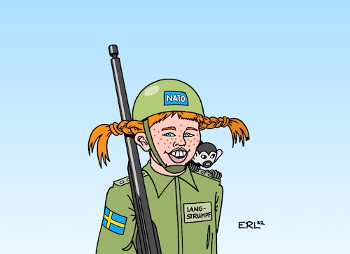 Cartoon: Schweden NATO (medium) by Erl tagged politik,krieg,angriff,überfall,wladimir,putin,russland,ukraine,reaktion,finnland,schweden,antrag,aufnahme,nato,aufgabe,neutralität,pippi,langstrumpf,affe,herr,nilsson,inger,astrid,lindgren,karikatur,erl,politik,krieg,angriff,überfall,wladimir,putin,russland,ukraine,reaktion,finnland,schweden,antrag,aufnahme,nato,aufgabe,neutralität,pippi,langstrumpf,affe,herr,nilsson,inger,astrid,lindgren,karikatur,erl