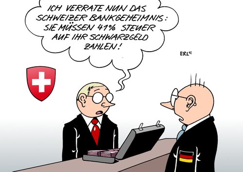 Cartoon: Schweizer Bankgeheimnis (medium) by Erl tagged schweiz,bank,banken,bankgeheimnis,schwarzgeld,konto,steuerhinterziehung,deutschland,abkommen,versteuern,schweiz bank,banken,bankgeheimnis,schwarzgeld,konto,steuerhinterziehung,deutschland,abkommen,schweiz,bank