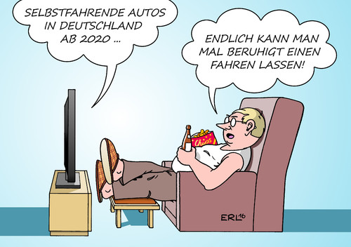 Cartoon: Selbstfahrende Autos (medium) by Erl tagged auto,automobil,autobauer,digital,internet,selbstfahrend,autopilot,fahren,gesetz,verkehrsminister,dobrindt,2020,gefahr,sicherheit,datenschutz,daten,furz,fernsehen,bier,chips,karikatur,erl,auto,automobil,autobauer,digital,internet,selbstfahrend,autopilot,fahren,gesetz,verkehrsminister,dobrindt,2020,gefahr,sicherheit,datenschutz,daten,furz,fernsehen,bier,chips,karikatur,erl