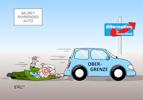 Cartoon: Selbstfahrendes Auto (medium) by Erl tagged csu,ministerpräsident,bayern,horst,seehofer,streit,cdu,bundeskanzlerin,angela,merkel,flüchtlingspolitik,obergrenze,bedingung,regierung,koaltion,rechtspopulismus,richtung,afd,rechts,konservativ,national,straße,auto,selbstfahrend,karikatur,erl,csu,ministerpräsident,bayern,horst,seehofer,streit,cdu,bundeskanzlerin,angela,merkel,flüchtlingspolitik,obergrenze,bedingung,regierung,koaltion,rechtspopulismus,richtung,afd,rechts,konservativ,national,straße,auto,selbstfahrend,karikatur,erl