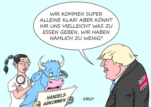 Cartoon: Selbstständigkeit (medium) by Erl tagged politik,brexit,austritt,großbritannien,eu,selbstständigkeit,corona,virus,pandemie,covid19,mutation,schließung,grenzen,nahrungsmittel,lieferung,engpässe,boris,johnson,europa,stier,handelsabkommen,gefahr,no,deal,karikatur,erl,politik,brexit,austritt,großbritannien,eu,selbstständigkeit,corona,virus,pandemie,covid19,mutation,schließung,grenzen,nahrungsmittel,lieferung,engpässe,boris,johnson,europa,stier,handelsabkommen,gefahr,no,deal,karikatur,erl