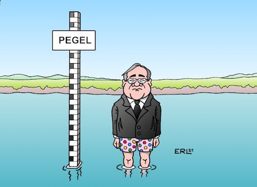 Cartoon: Sinkende Pegelstände (medium) by Erl tagged politik,klima,erderwärmung,extremwetter,hitze,dürre,starkregen,hochwasser,klimaschutz,klimapolitik,krisenmanagement,ministerpräsident,nordrhein,westfalen,nrw,kanzlerkandidat,armin,laschet,cdu,defizite,lachen,unterhose,pegel,pegelstände,sinken,karikatur,erl,politik,klima,erderwärmung,extremwetter,hitze,dürre,starkregen,hochwasser,klimaschutz,klimapolitik,krisenmanagement,ministerpräsident,nordrhein,westfalen,nrw,kanzlerkandidat,armin,laschet,cdu,defizite,lachen,unterhose,pegel,pegelstände,sinken,karikatur,erl