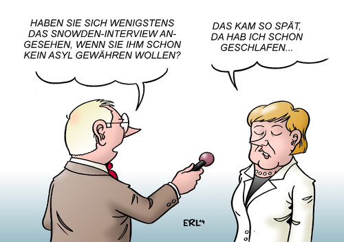 Cartoon: Snowden-Interview (medium) by Erl tagged edward,snowden,aufklärung,nsa,affäre,überwachung,spionage,abhören,datenschutz,interview,ard,sendung,spät,abends,nachts,schlafen,bundeskanzlerin,angela,merkel,edward,snowden,aufklärung,nsa,affäre,überwachung,spionage,abhören,datenschutz,interview,ard,sendung,spät,abends,nachts,schlafen,bundeskanzlerin,angela,merkel