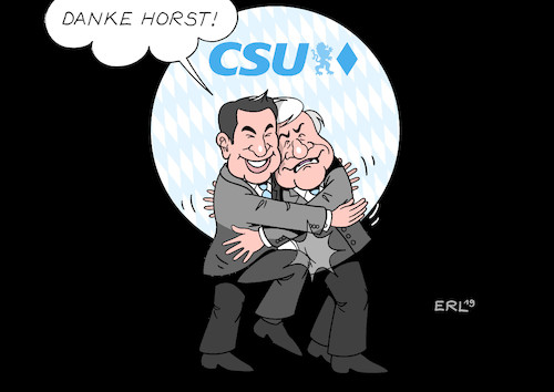 Cartoon: Söder Seehofer (medium) by Erl tagged politik,partei,csu,vorsitzender,horst,seehofer,nachfolger,markus,söder,rivale,machtbewusst,machtkampf,amt,ministerpräsident,vorsitz,rampenlicht,harmonie,bayern,karikatur,erl,politik,partei,csu,vorsitzender,horst,seehofer,nachfolger,markus,söder,rivale,machtbewusst,machtkampf,amt,ministerpräsident,vorsitz,rampenlicht,harmonie,bayern,karikatur,erl