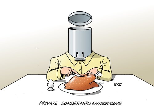 Cartoon: Sondermüllentsorgung (medium) by Erl tagged dioxin,skandal,lebensmittel,ei,hühner,eier,futtermittel,müll,sondermüll,verbraucher,essen,huhn,teller,nahrungsmittelindustrie,nahrungsmittel,eierbecher,gabel,messer,industrie,abfall,entsorgung,dioxin,ei,skandal,lebensmittel,eier,verunreinigung,grenzwert,verseuchung,vergiftung,gift,futtermittel,essen,tierfutter,nahrung,ernährung,restaurant,frühstück,verbraucher,verbraucherschutz