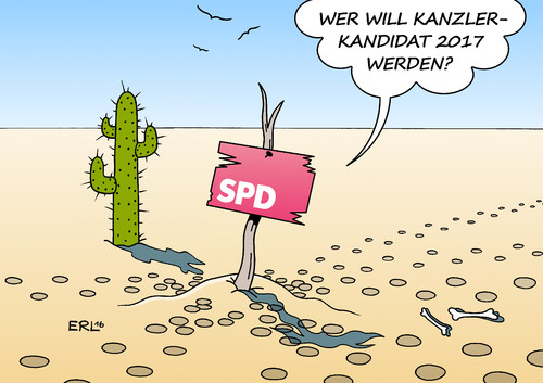 Cartoon: SPD Kanzlerkandidat (medium) by Erl tagged spd,kanzlerkandidat,vorschlag,sigmar,gabriel,wettbewerb,mitgliederentscheid,widerspruch,olaf,scholz,umfragetief,wüste,karikatur,erl,spd,kanzlerkandidat,vorschlag,sigmar,gabriel,wettbewerb,mitgliederentscheid,widerspruch,olaf,scholz,umfragetief,wüste,karikatur,erl