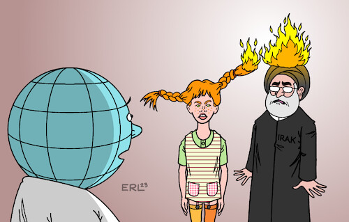 Cartoon: Spiel mit dem Feuer (medium) by Erl tagged politik,schweden,verbrennungen,koran,ärger,wut,irak,brand,schwedische,botschaft,spiel,mit,dem,feuer,pippi,langstrumpf,zöpfe,islam,geistlicher,turban,erde,karikatur,erl,politik,schweden,verbrennungen,koran,ärger,wut,irak,brand,schwedische,botschaft,spiel,mit,dem,feuer,pippi,langstrumpf,zöpfe,islam,geistlicher,turban,erde,karikatur,erl