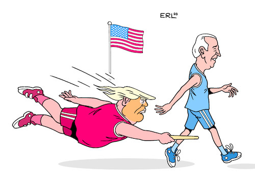 Cartoon: Stabübergabe (medium) by Erl tagged politik,usa,wahl,präsidentschaft,wahlsieg,sieger,joe,biden,demokraten,republikaner,niederlage,verlierer,donald,trump,verschwörungstheorien,wahlbetrug,blockade,machtübergabe,meinung,änderung,bereitschaft,stabübergabe,staffellauf,knüppel,zwischen,beine,karikatur,erl,politik,usa,wahl,präsidentschaft,wahlsieg,sieger,joe,biden,demokraten,republikaner,niederlage,verlierer,donald,trump,verschwörungstheorien,wahlbetrug,blockade,machtübergabe,meinung,änderung,bereitschaft,stabübergabe,staffellauf,knüppel,zwischen,beine,karikatur,erl