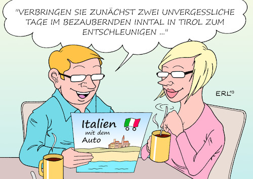 Cartoon: Stau vorm Brenner (medium) by Erl tagged politik,urlaub,auto,verkehr,stau,autobahn,brenner,tirol,italien,lastwagen,schiene,bahn,basistunnel,urlaubsprospekt,planung,vorfreude,entschleunigung,karikatur,erl,politik,urlaub,auto,verkehr,stau,autobahn,brenner,tirol,italien,lastwagen,schiene,bahn,basistunnel,urlaubsprospekt,planung,vorfreude,entschleunigung,karikatur,erl