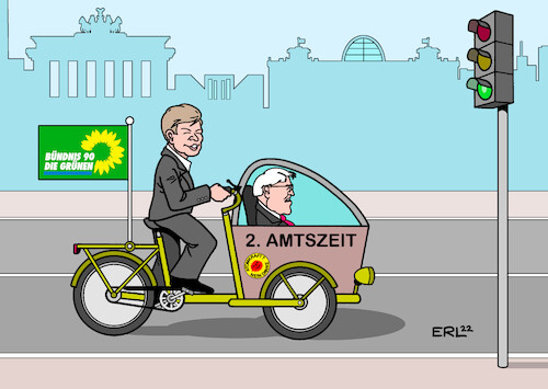 Cartoon: Steinmeier (medium) by Erl tagged politik,bundespräsident,frank,walter,steinmeier,zweite,amtszeit,zustimmung,bündnis90,die,grünen,grüne,lastenfahrrad,umwelt,anti,akw,bewegung,wirtschaftsminister,robert,habeck,karikatur,erl,politik,bundespräsident,frank,walter,steinmeier,zweite,amtszeit,zustimmung,bündnis90,die,grünen,grüne,lastenfahrrad,umwelt,anti,akw,bewegung,wirtschaftsminister,robert,habeck,karikatur,erl