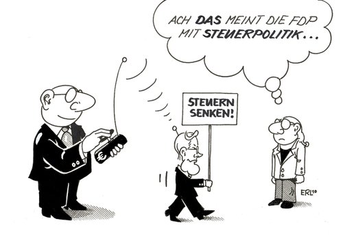 Cartoon: Steuerpolitik (medium) by Erl tagged fdp,spende,gegenleistung,steuer,senkung,steuersenkung,ferngesteuert