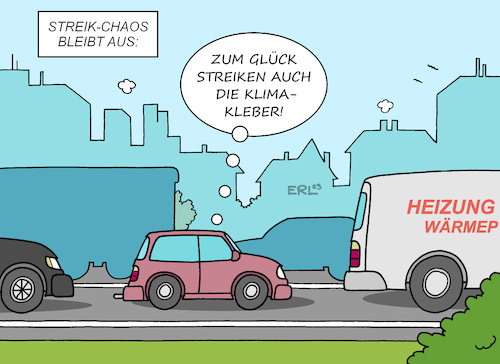 Cartoon: Streik-Chaos bleibt aus (medium) by Erl tagged politik,streik,warnstreik,öffentlicher,dienst,bahn,auto,verkehr,klimakleber,homeoffice,karikatur,erl,politik,streik,warnstreik,öffentlicher,dienst,bahn,auto,verkehr,klimakleber,homeoffice,karikatur,erl