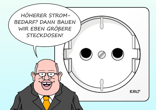 Cartoon: Strombedarf (medium) by Erl tagged politik,energie,versorgung,bedarf,strom,strombedarf,prognose,berechnung,falsch,wirtschaftsminister,peter,altmaier,steckdose,karikatur,erl,politik,energie,versorgung,bedarf,strom,strombedarf,prognose,berechnung,falsch,wirtschaftsminister,peter,altmaier,steckdose,karikatur,erl