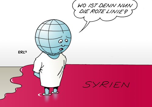 Cartoon: Syrien Rote Linie (medium) by Erl tagged syrien,bürgerkrieg,diktator,assad,rebellen,usa,präsident,obama,welt,erde,rote,linie,giftgas,chemiewaffen,blut,syrien,bürgerkrieg,diktator,assad,rebellen,usa,präsident,obama,welt,erde,rote,linie,giftgas,chemiewaffen,blut