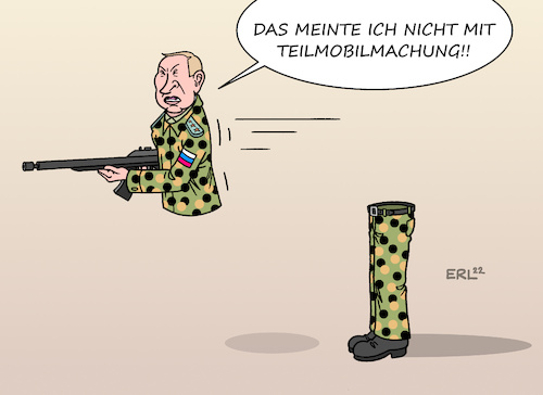 Cartoon: Teilmobilmachung (medium) by Erl tagged politik,krieg,angriff,überfall,russland,ukraine,rückeroberung,gebiete,reaktion,wladimir,putin,teilmobilmachung,widerstand,opposition,karikatur,erl,politik,krieg,angriff,überfall,russland,ukraine,rückeroberung,gebiete,reaktion,wladimir,putin,teilmobilmachung,widerstand,opposition,karikatur,erl