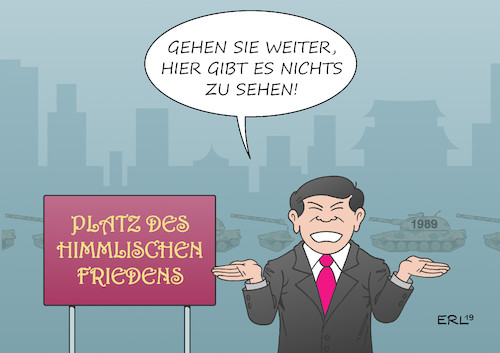 Cartoon: Tian anmen (medium) by Erl tagged politik,china,jahrestag,massaker,platz,des,himmlischen,friedens,tian,anmen,peking,niederschlagung,demokratie,bewegung,militär,panzer,demonstranten,studenten,kommunistische,partei,kp,vertuschung,auslöschung,erinnerung,karikatur,erl,politik,china,jahrestag,massaker,platz,des,himmlischen,friedens,tian,anmen,peking,niederschlagung,demokratie,bewegung,militär,panzer,demonstranten,studenten,kommunistische,partei,kp,vertuschung,auslöschung,erinnerung,karikatur,erl