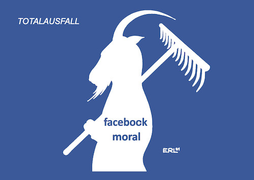 Cartoon: Totalausfall (medium) by Erl tagged politik,internet,social,media,facebook,whatsapp,ausfall,enthüllungen,moral,verantwortung,versagen,fake,news,hass,verleumdung,gefährdung,selbstbild,selbstbewusstsein,demokratie,bock,gärtner,karikatur,erl,politik,internet,social,media,facebook,whatsapp,ausfall,enthüllungen,moral,verantwortung,versagen,fake,news,hass,verleumdung,gefährdung,selbstbild,selbstbewusstsein,demokratie,bock,gärtner,karikatur,erl