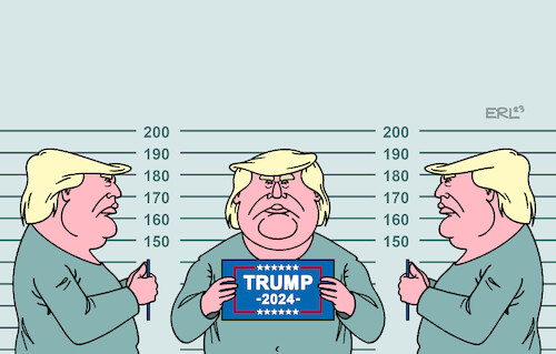 Cartoon: Trump 2024 (medium) by Erl tagged politik,usa,präsidentschaftswahl,2024,republikaner,kandidat,donald,trump,justiz,anklage,anklagen,schweigegeld,geheimdokumente,sturm,kapitol,verrat,wahlbeeinflussung,gericht,verfahren,prozess,prozesse,gefängnis,erkennungsdienstliche,behandlung,karikatur,erl,politik,usa,präsidentschaftswahl,2024,republikaner,kandidat,donald,trump,justiz,anklage,anklagen,schweigegeld,geheimdokumente,sturm,kapitol,verrat,wahlbeeinflussung,gericht,verfahren,prozess,prozesse,gefängnis,erkennungsdienstliche,behandlung,karikatur,erl